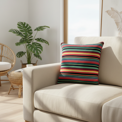 Striped Red Cushion Cover 18"x18"