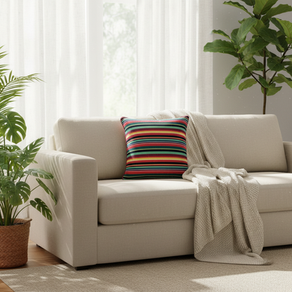 Striped Red Cushion Cover 18"x18"