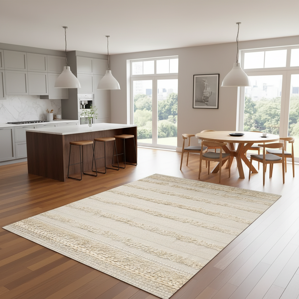 Pure Cotton Floor Rug  – Cream