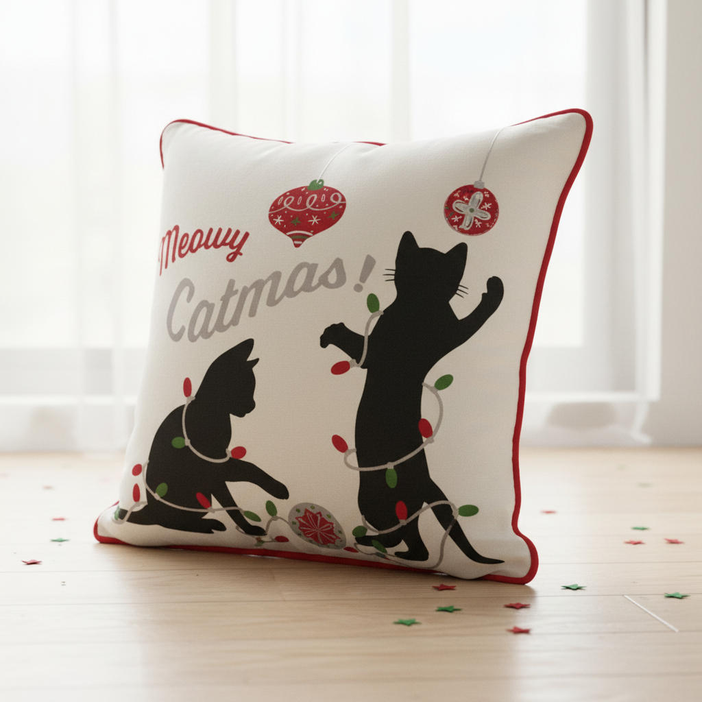 Printed White Cushion Cover 16"x16"