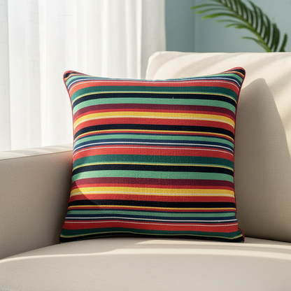 Striped Red Cushion Cover 18"x18"