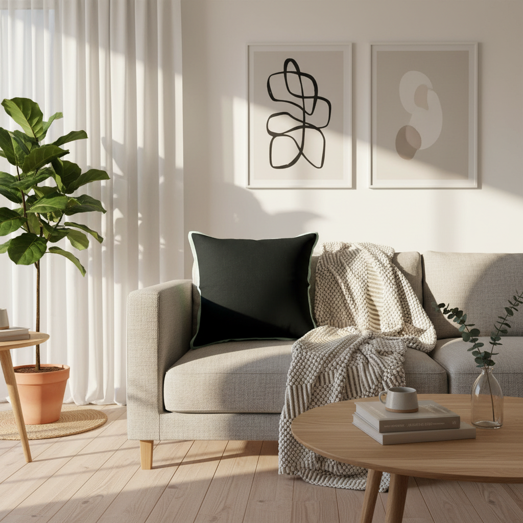 Charcoal Black Cushion Cover 22"x22"