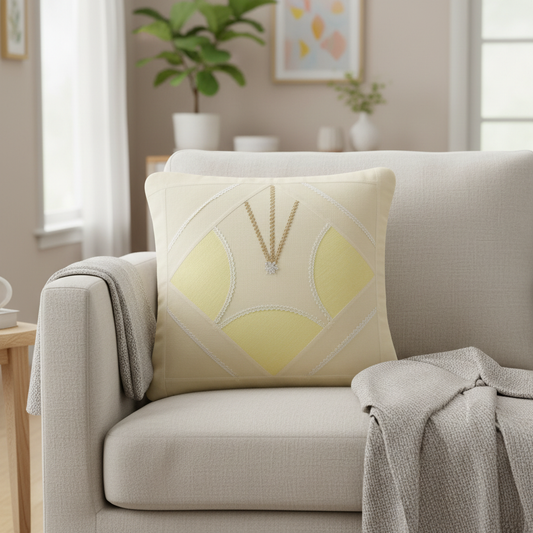 Ivory Red Cushion Cover 24"x24"