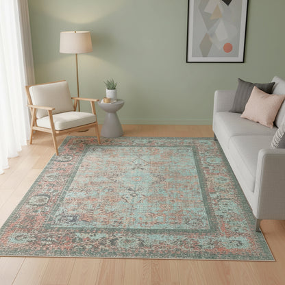 Pure Cotton Floor Rug – Green Multi