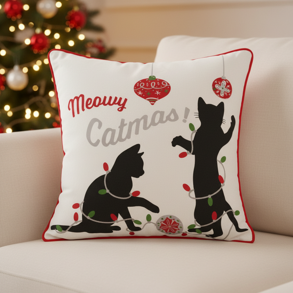 Printed White Cushion Cover 16"x16"