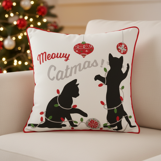 Printed White Cushion Cover 16"x16"