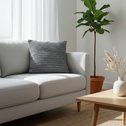 Black Cushion Cover 22"x22"