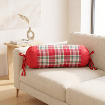 Red Check Bolster Cover
