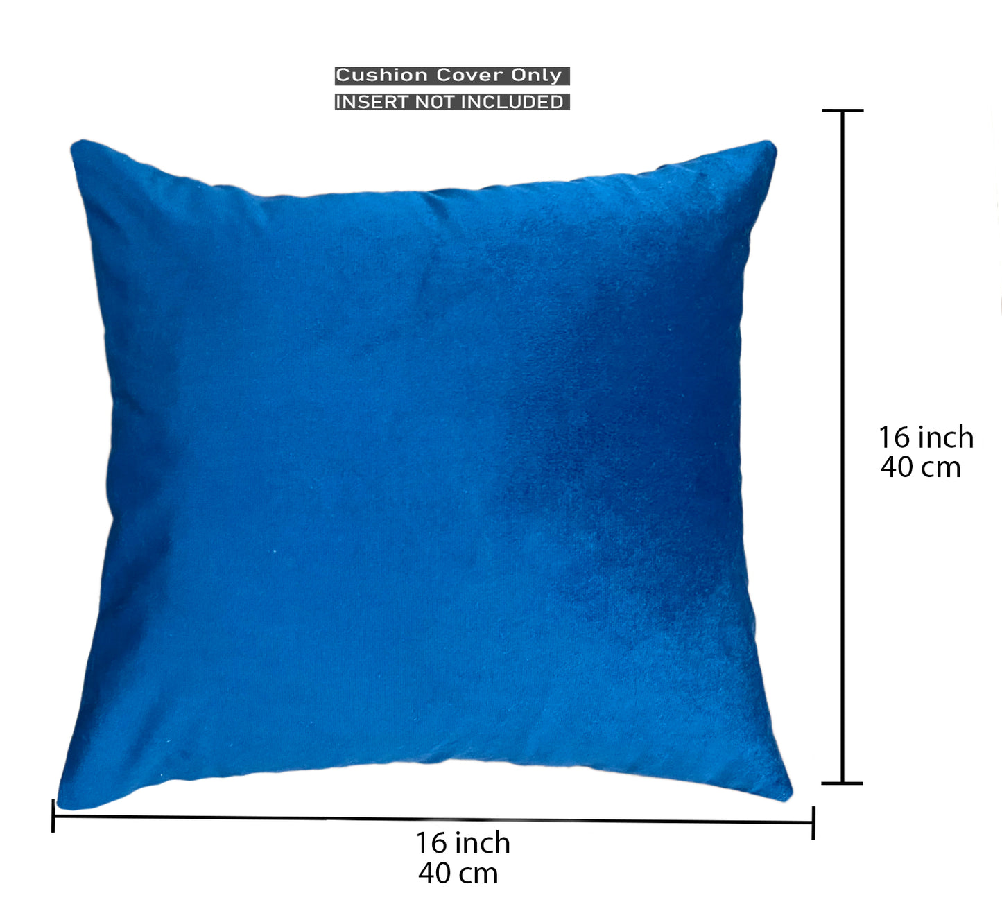 Velvet Blue Cushion Cover 16"x16" (Pack of 2)