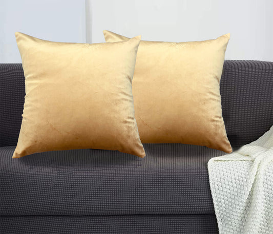 Velvet Cream Cushion Cover 16"x16" (Pack of 2)