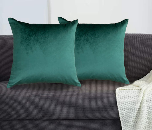 Velvet Green Cushion Cover 16"x16" (Pack of 2)