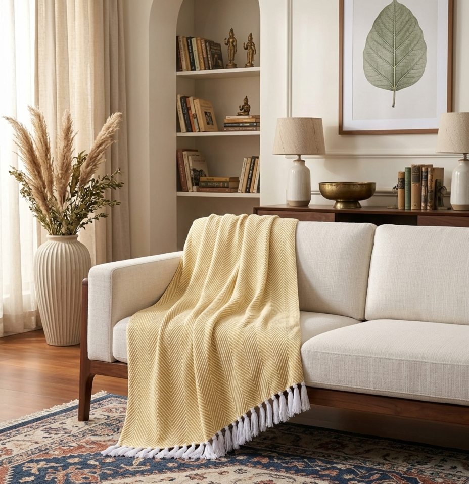 Yellow Zig zag  Throw