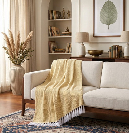 Yellow Zig zag  Throw