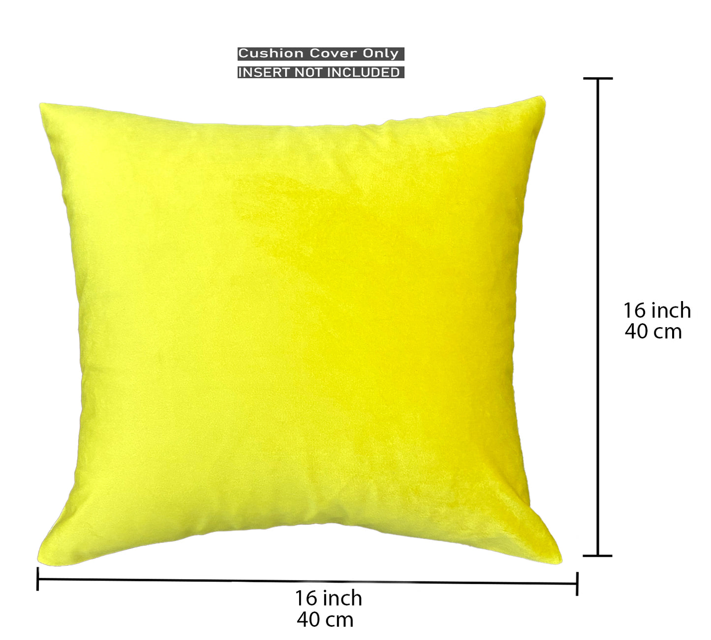 Velvet Yellow Cushion Cover 16"x16"