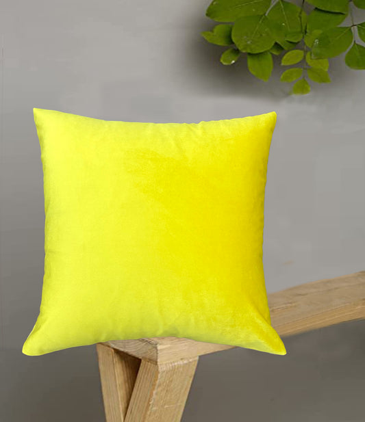 Velvet Yellow Cushion Cover 16"x16"